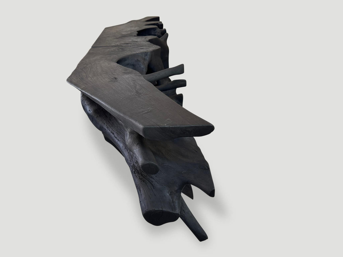 Sculptural Charred Console Table