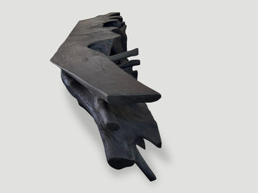Sculptural Charred Console Table