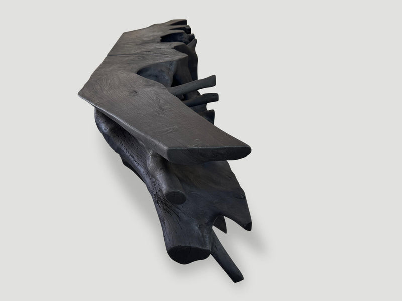 Sculptural Charred Console Table