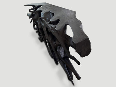 Sculptural Charred Console Table