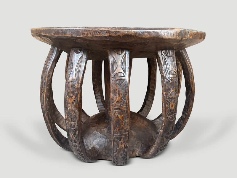 Wabi Sabi African Round Side Table