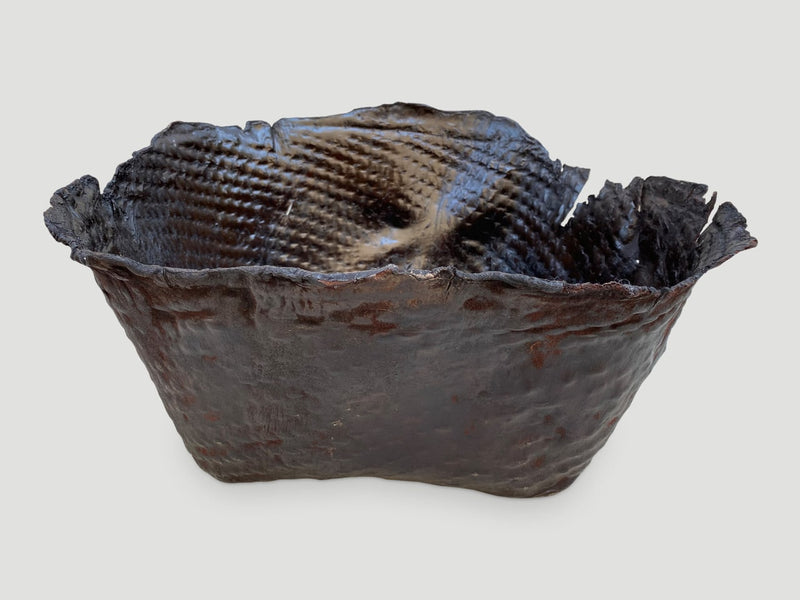 Polished Buffalo Hide Container