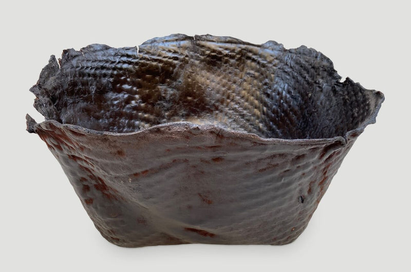Polished Buffalo Hide Container