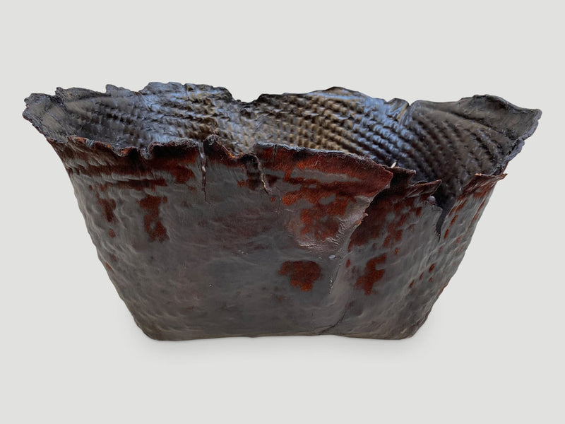 Polished Buffalo Hide Container