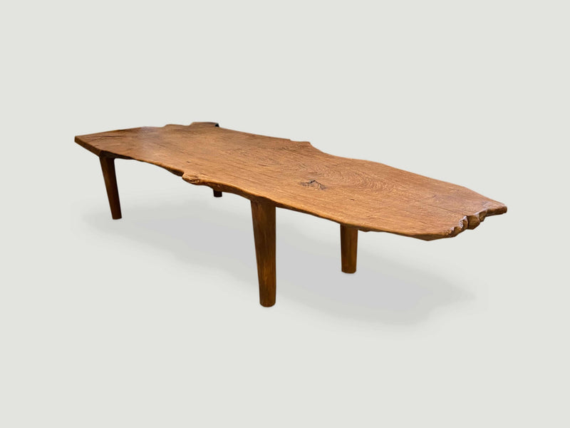 Live Edge Teak Wood Coffee Table or Bench