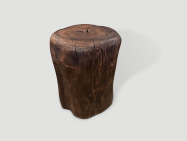 Modern Organic Charred Tall Side Table