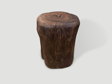 Modern Organic Charred Tall Side Table