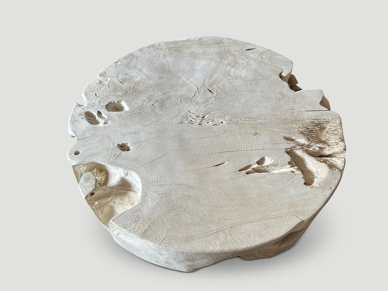 Organic Drum Shape Teak Wood Coffee Table