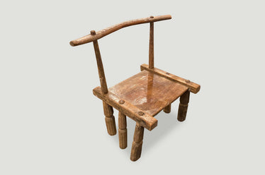 African Wooden Chair or Side Table, Ivory Coast