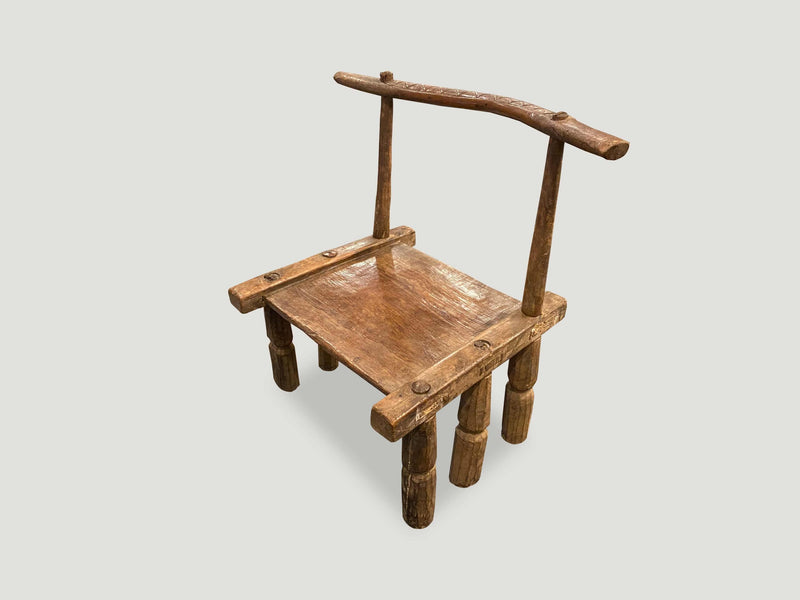 African Wooden Chair or Side Table, Ivory Coast