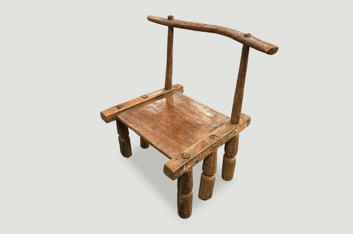 African Wooden Chair or Side Table, Ivory Coast