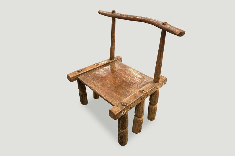 African Wooden Chair or Side Table, Ivory Coast