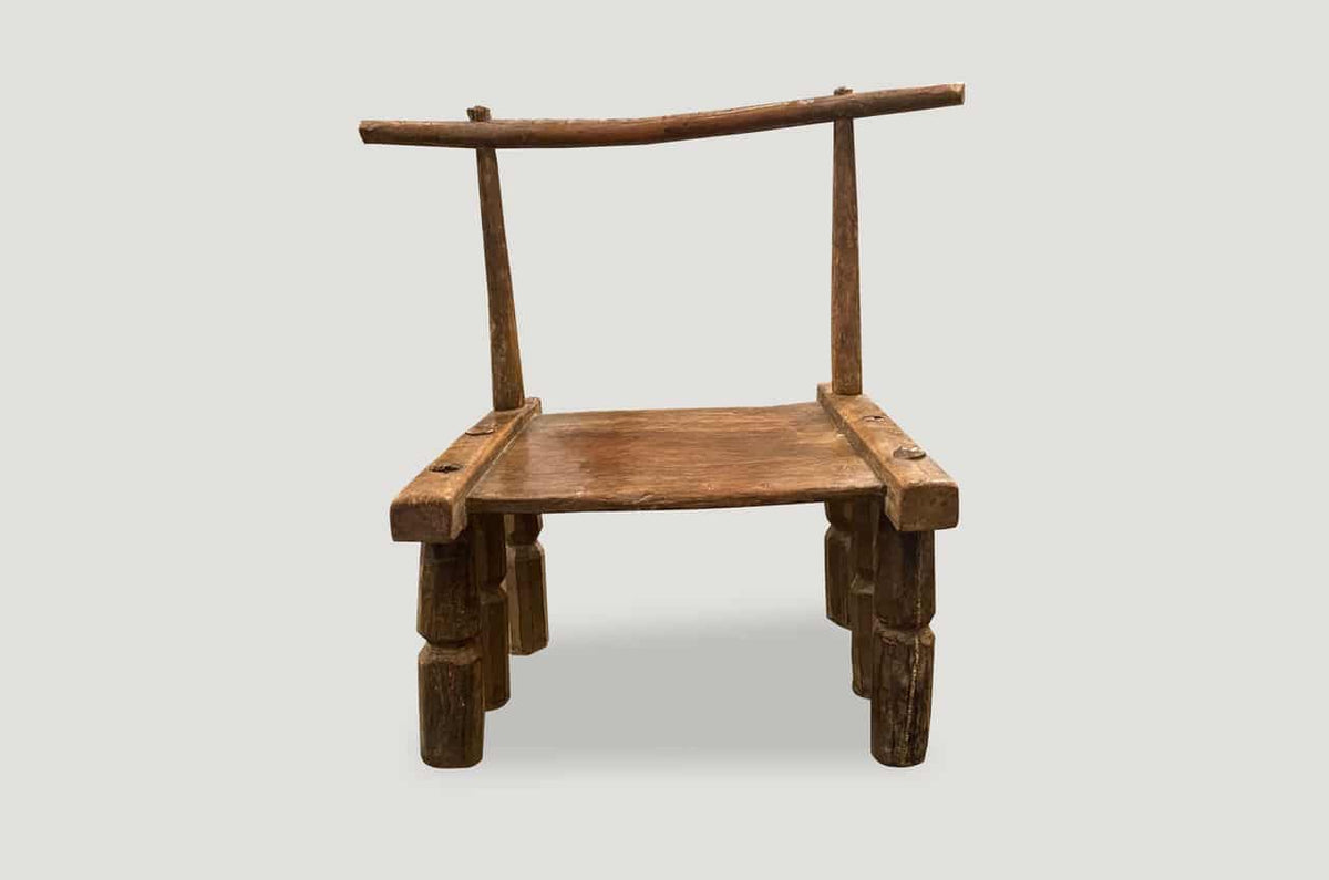 African Wooden Chair or Side Table, Ivory Coast