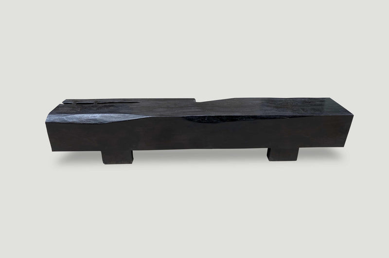 Charred Log Bench