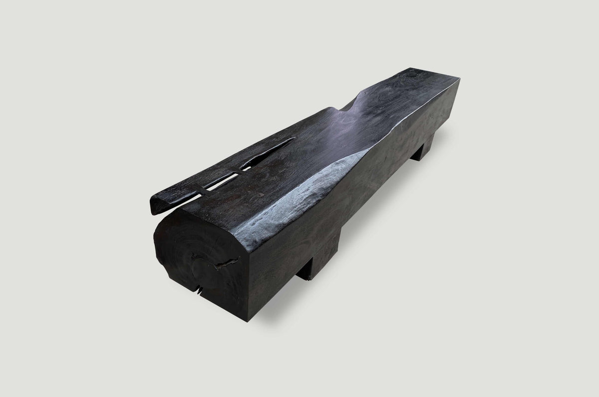 Charred Log Bench