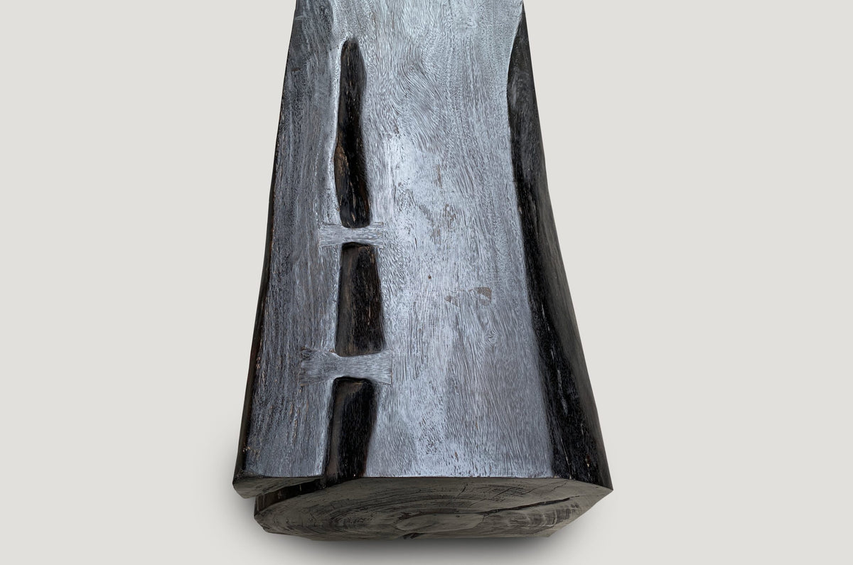 Charred Log Bench