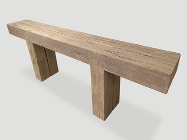 Teak Log Console Table