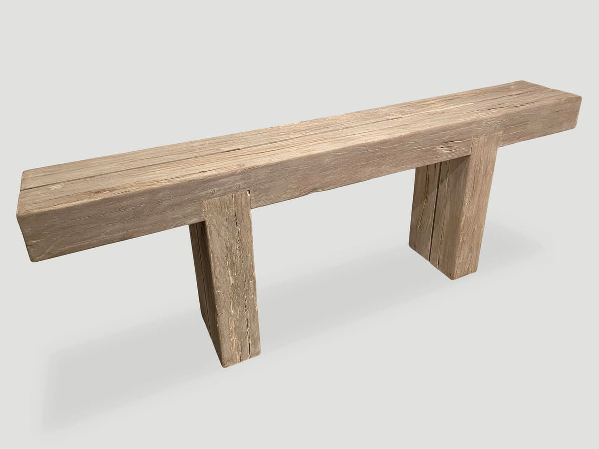 Teak Log Console Table