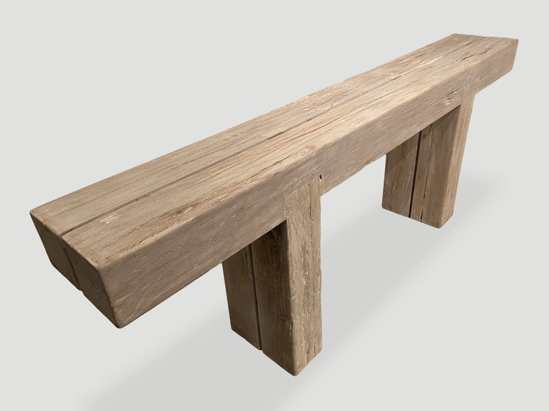 Teak Log Console Table