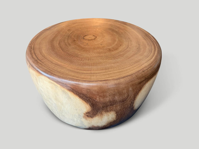 Drum Shape Suar Wood Coffee Table