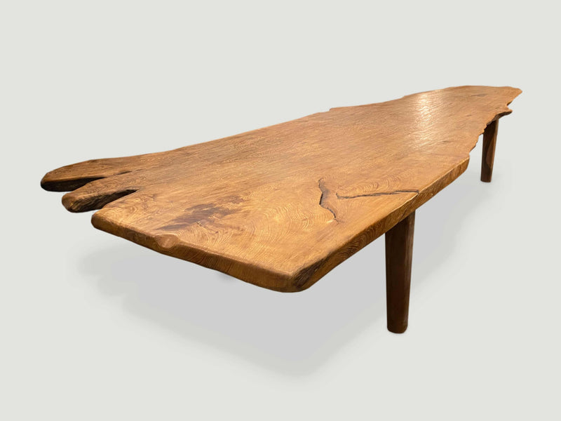 Live Edge Teak Wood Coffee Table or Bench