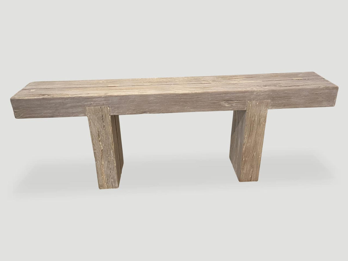 Teak Log Console Table