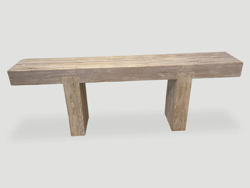 Teak Log Console Table