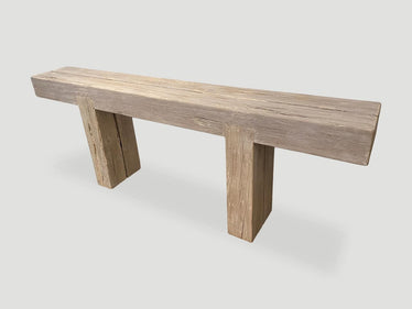 Teak Log Console Table