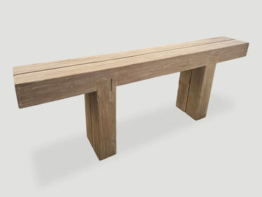 Teak Log Console Table