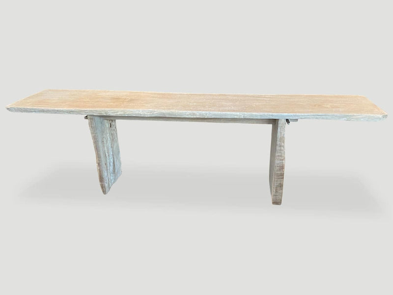 Live Edge Bleached Teak Console Table
