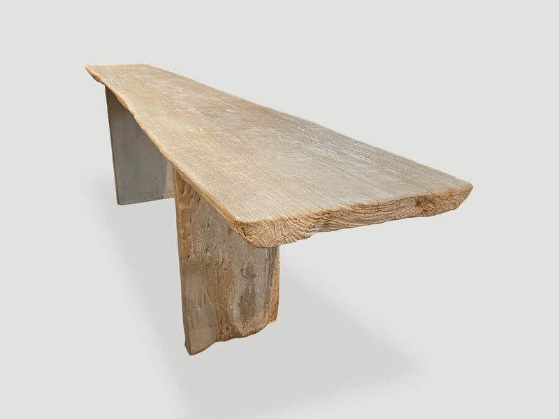 Live Edge Bleached Teak Console Table