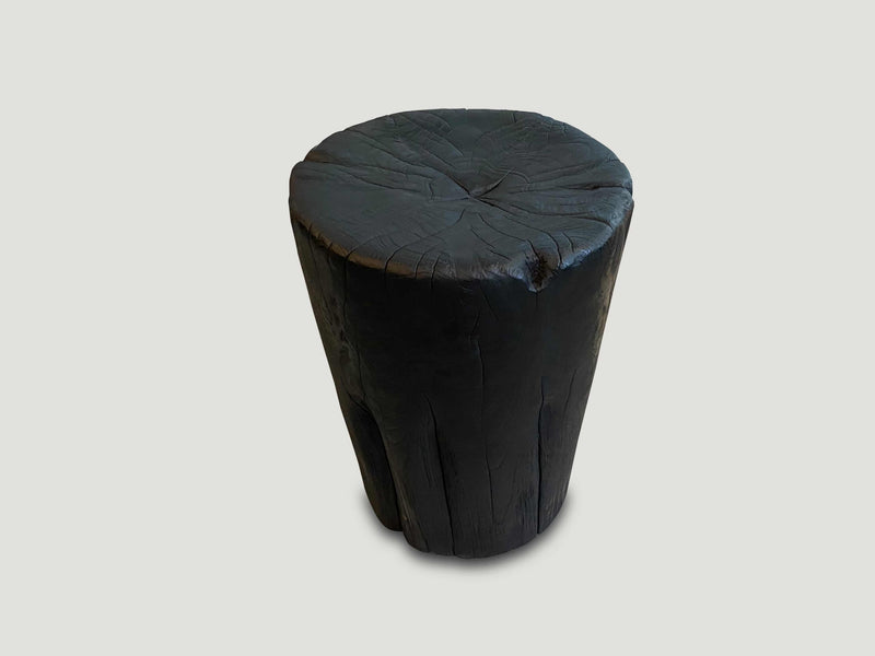 Charred Teak Side Table or Stool