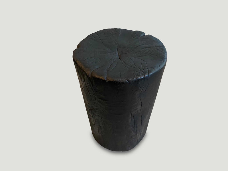 Charred Teak Side Table or Stool