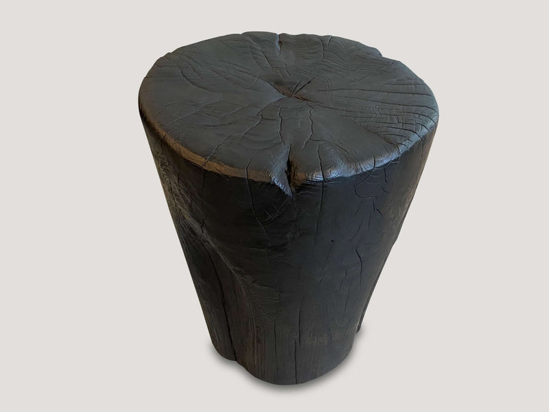 Charred Teak Side Table or Stool