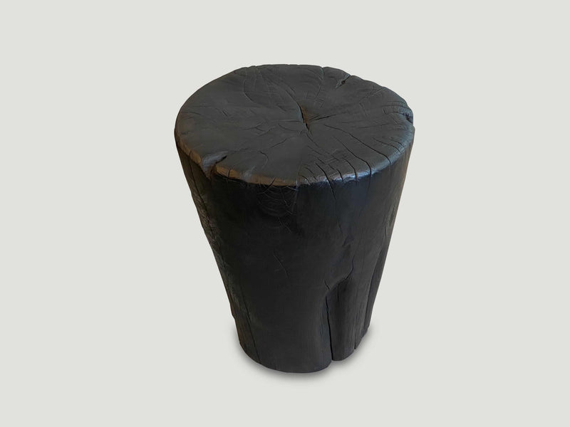 Charred Teak Side Table or Stool