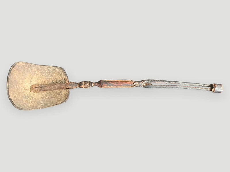 Antique Hand Carved Wood and Coconut Shell Ladle