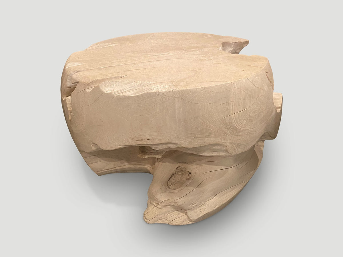 Drum Shape Bleached Coffee Table