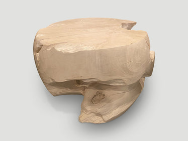 Drum Shape Bleached Coffee Table