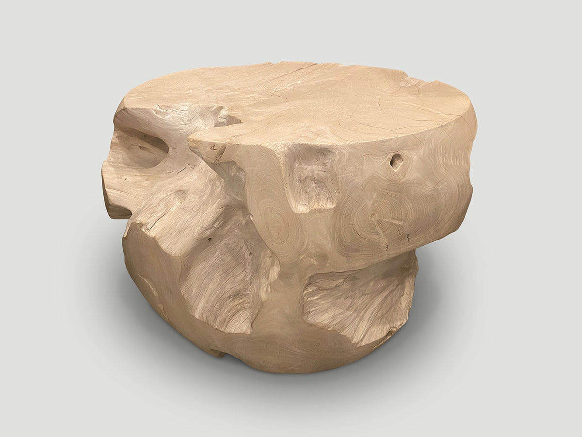 Drum Shape Bleached Coffee Table