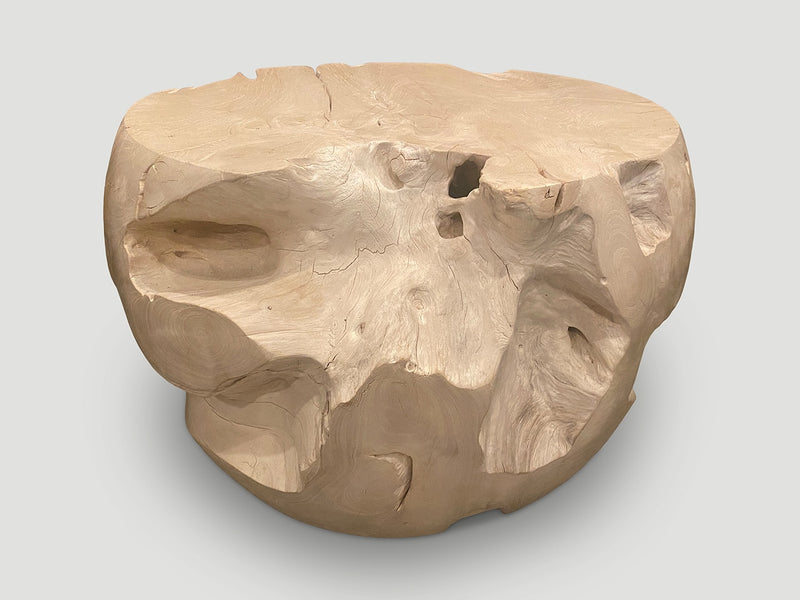 Drum Shape Bleached Coffee Table