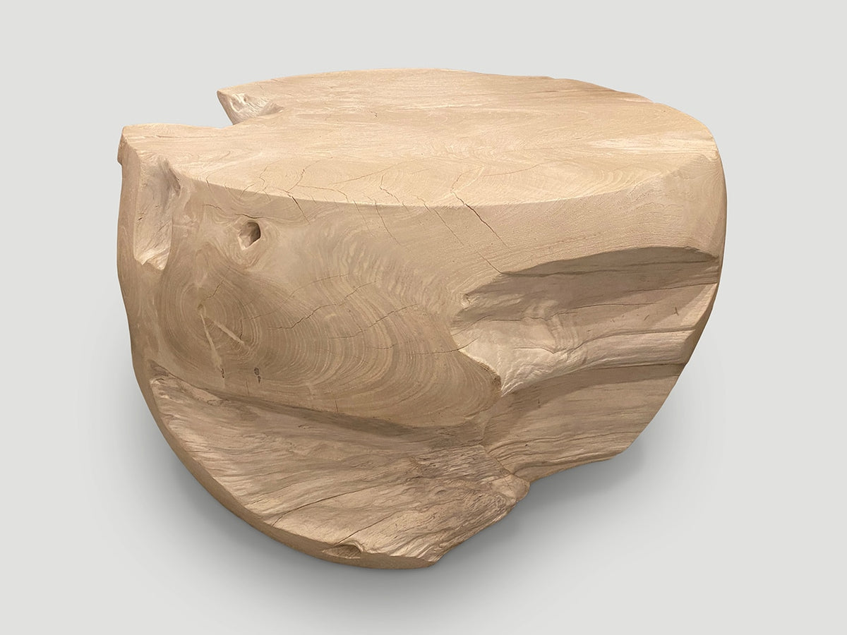 Drum Shape Bleached Coffee Table