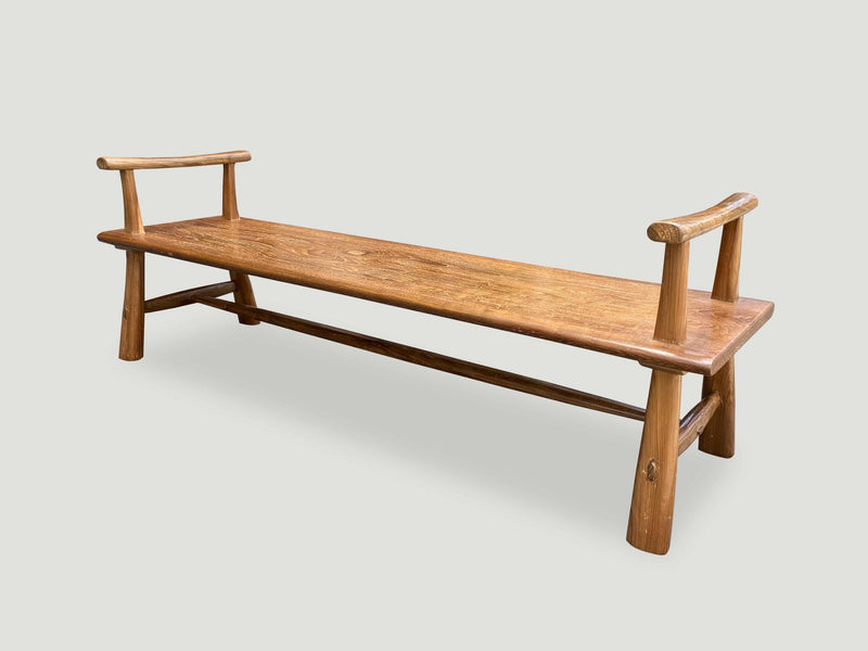 Mid Century Couture Bench With Arms