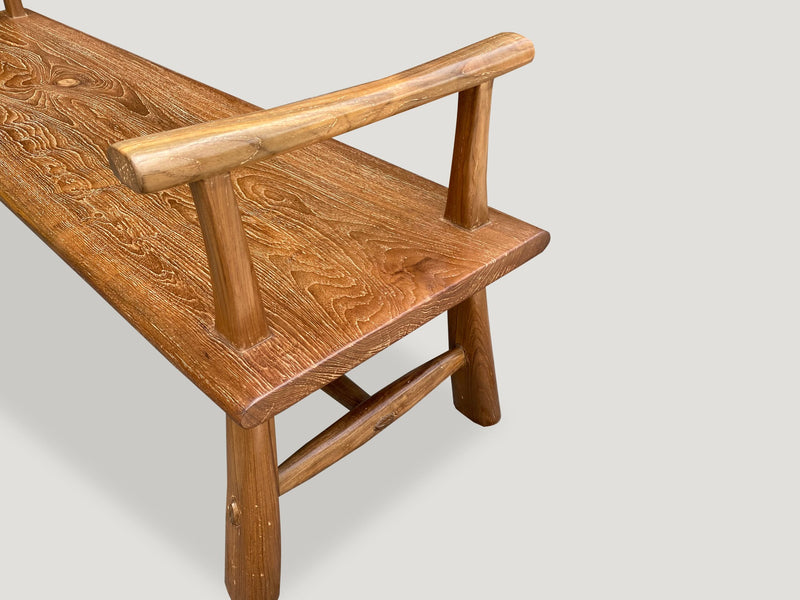 Mid Century Couture Bench With Arms