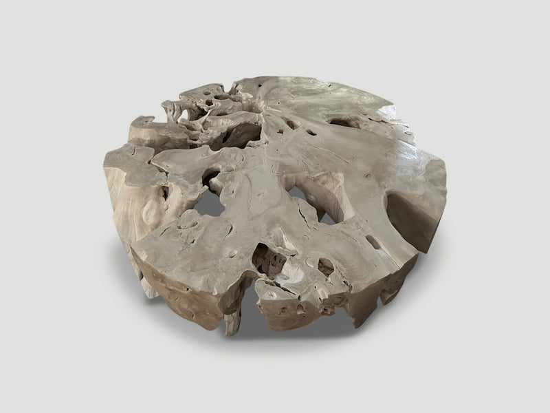 St. Barts Round Bleached Teak Coffee Table
