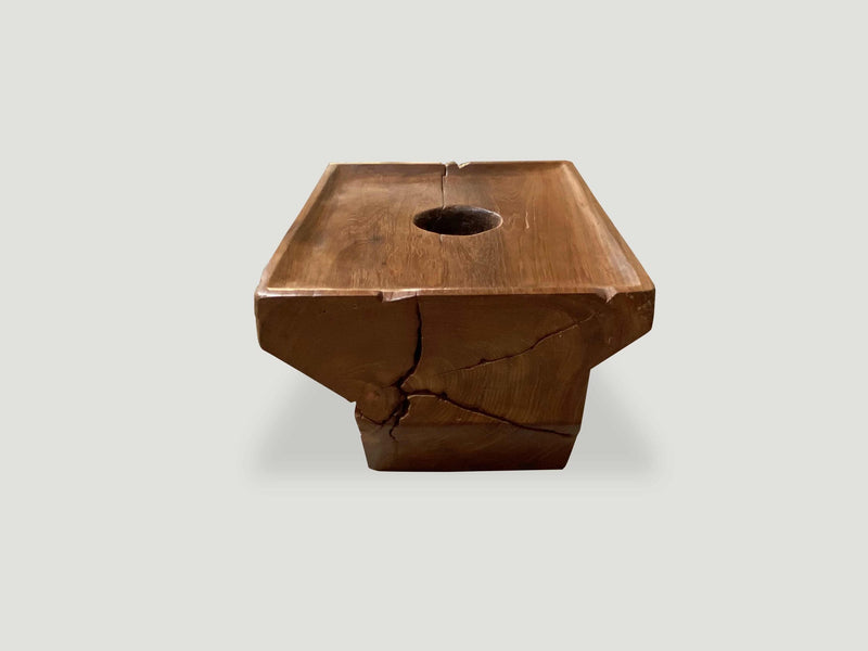 Antique Natural Teak Wood Coffee Table