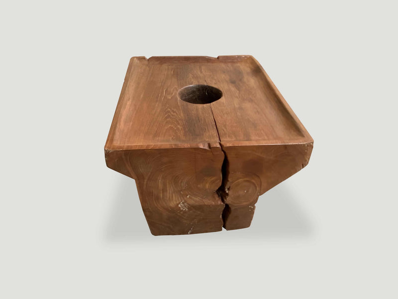 Antique Natural Teak Wood Coffee Table