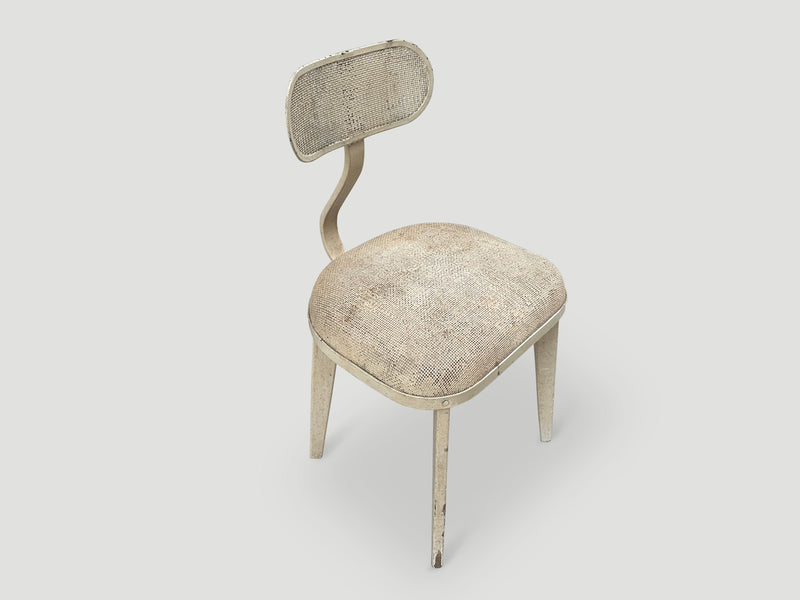 Antique Perforated Metal and Wood Chair