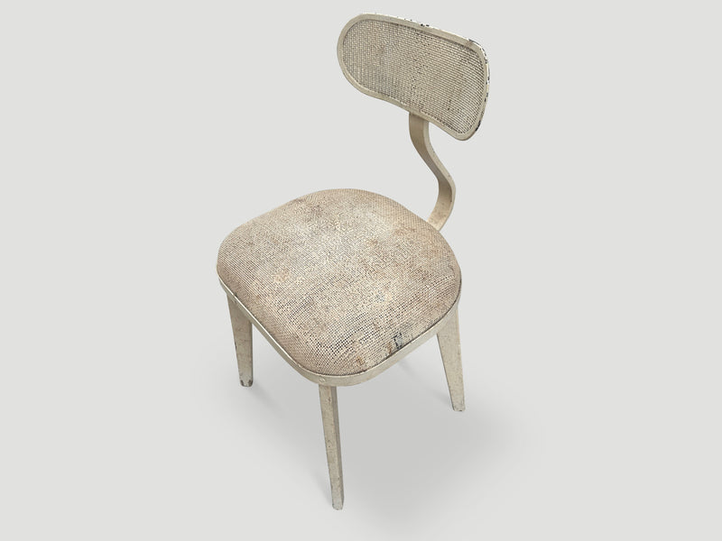 Antique Perforated Metal and Wood Chair