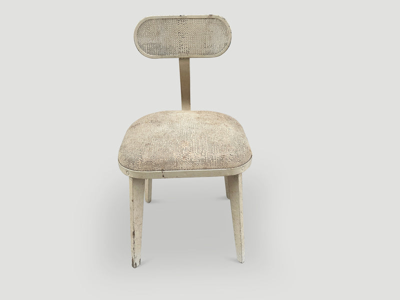 Antique Perforated Metal and Wood Chair