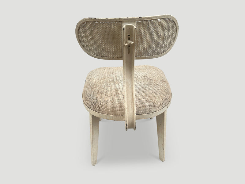 Antique Perforated Metal and Wood Chair